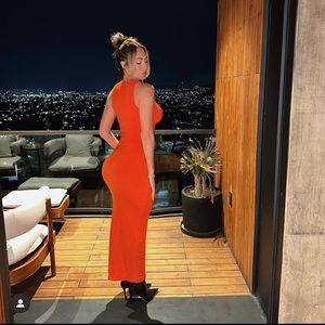 Body con cotton orange dress